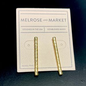 Melrose and Market Gold Bar Hammered Earrings